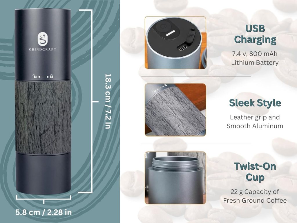 GRINDCRAFT Electric Coffee Grinder dimension