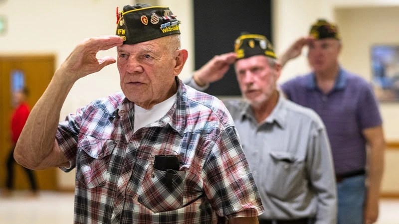 Image of Veterans Saluting