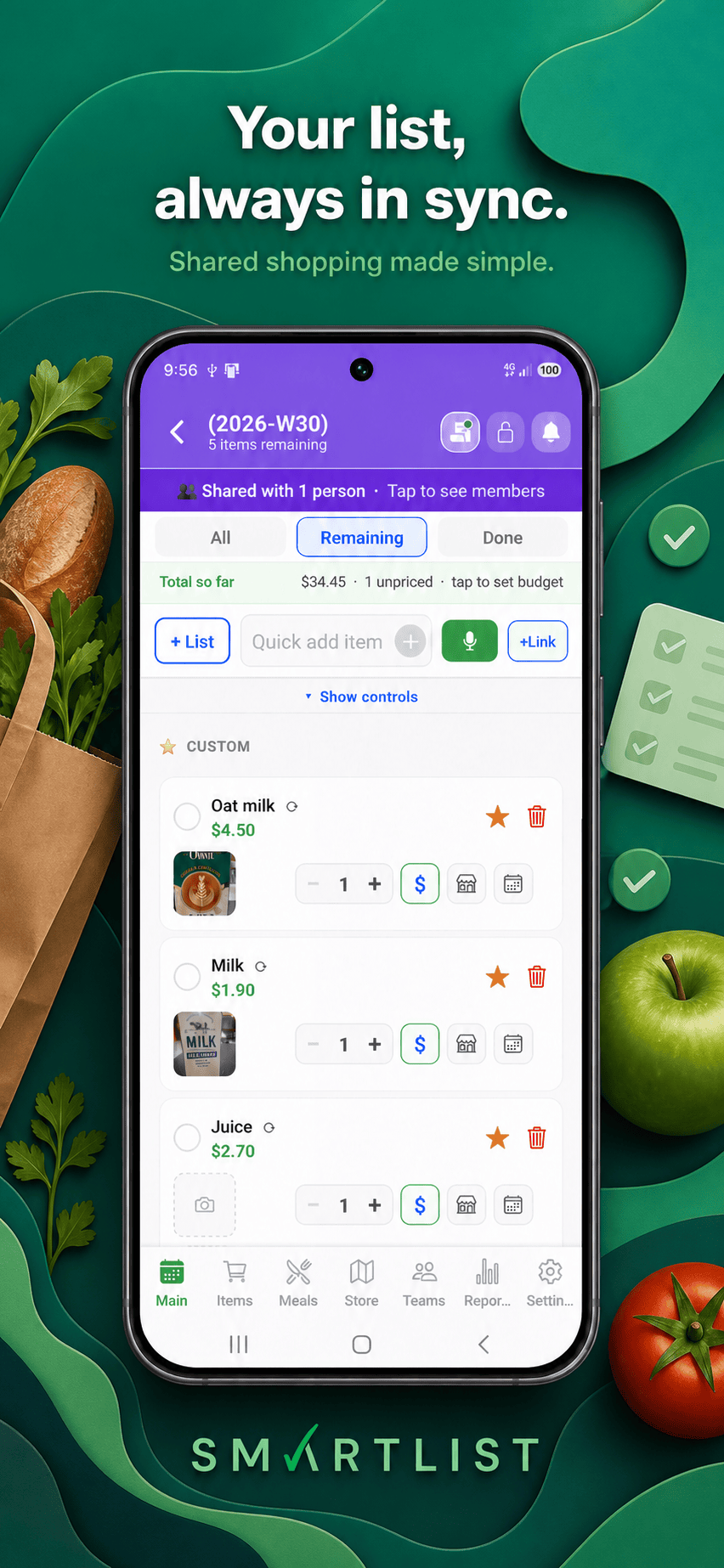 SmartList — Shared lists that update live