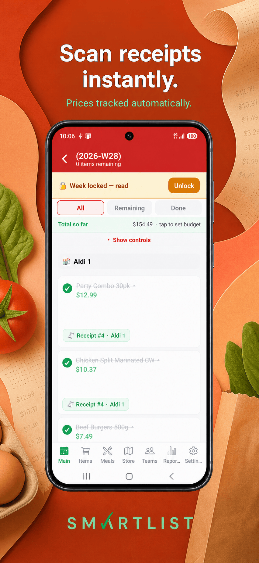 SmartList — Scan the receipt, keep the prices