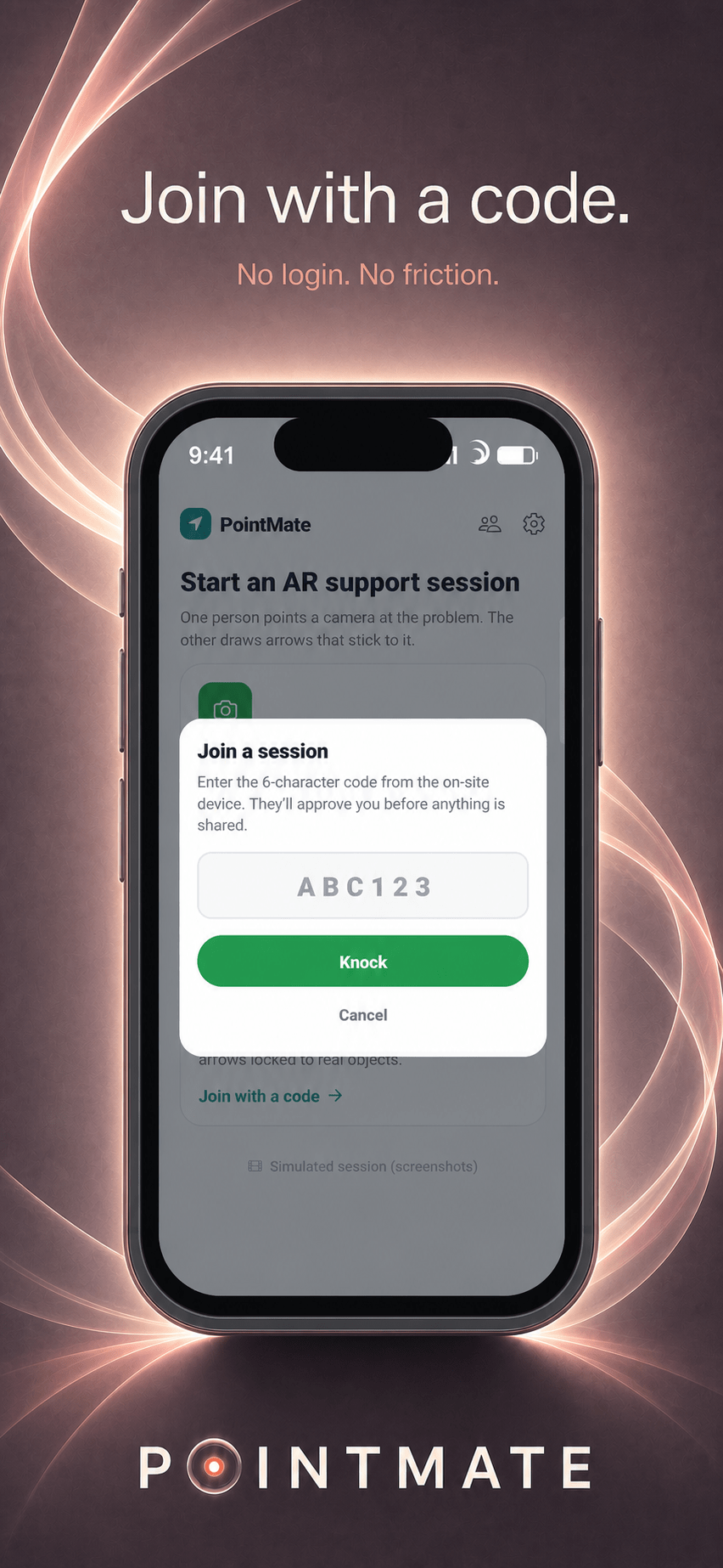 PointMate - join session screen
