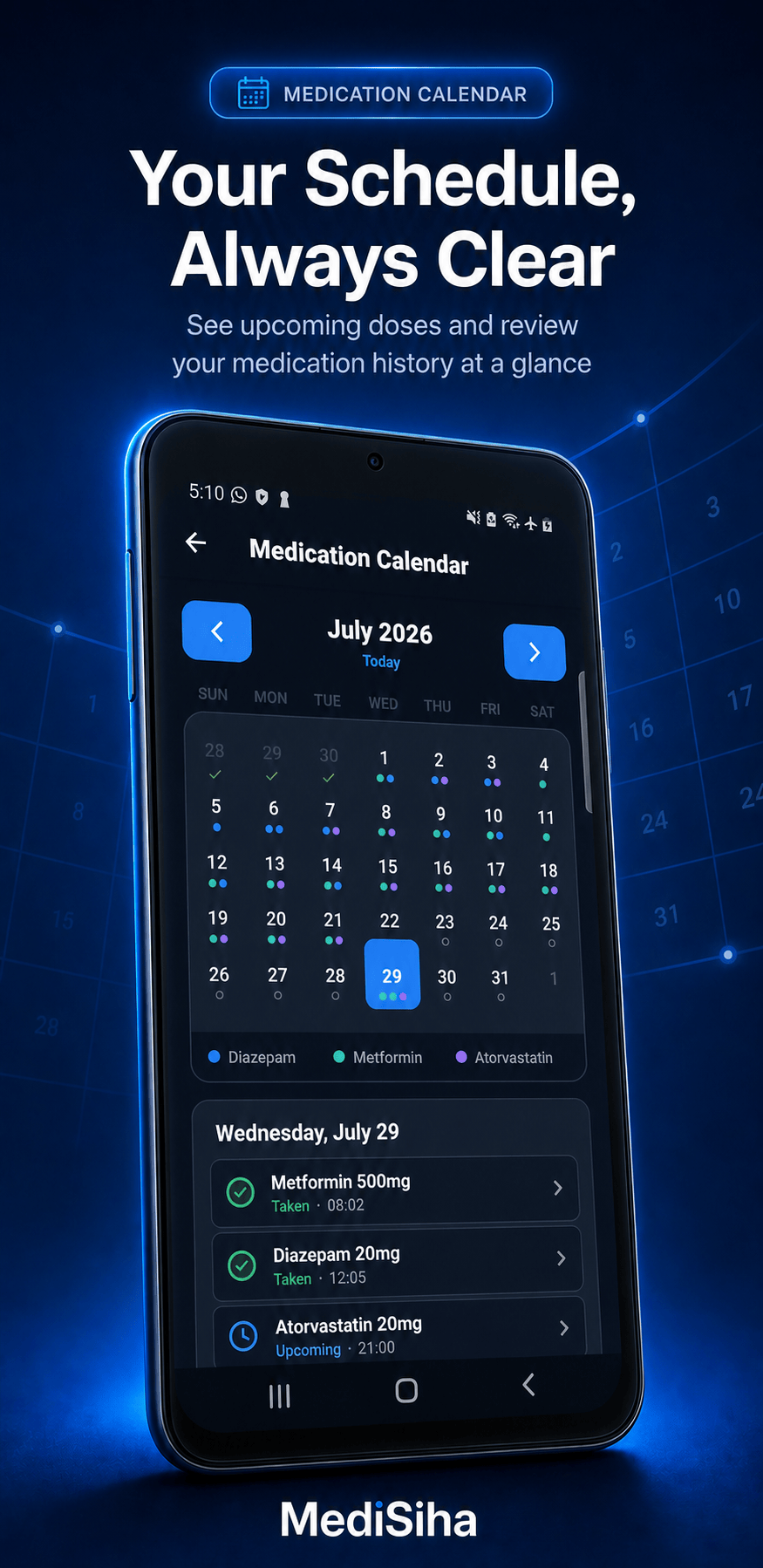 Medi Siha — Doses and appointments, one calendar