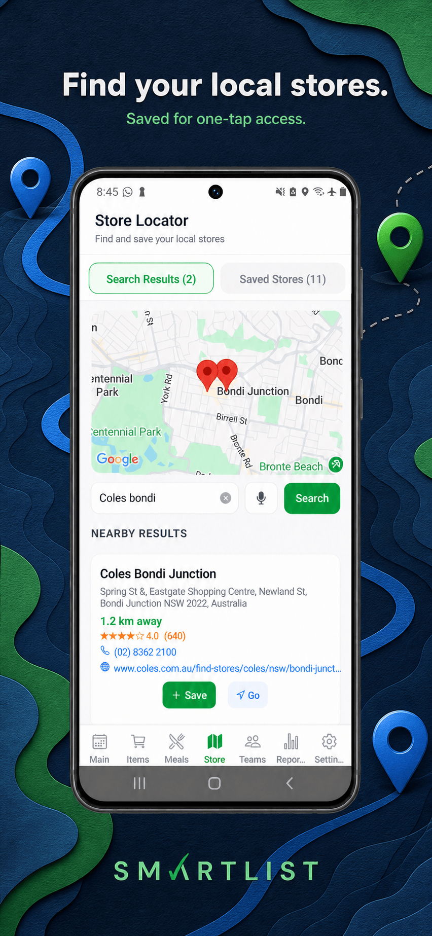 SmartList — Find the nearest store