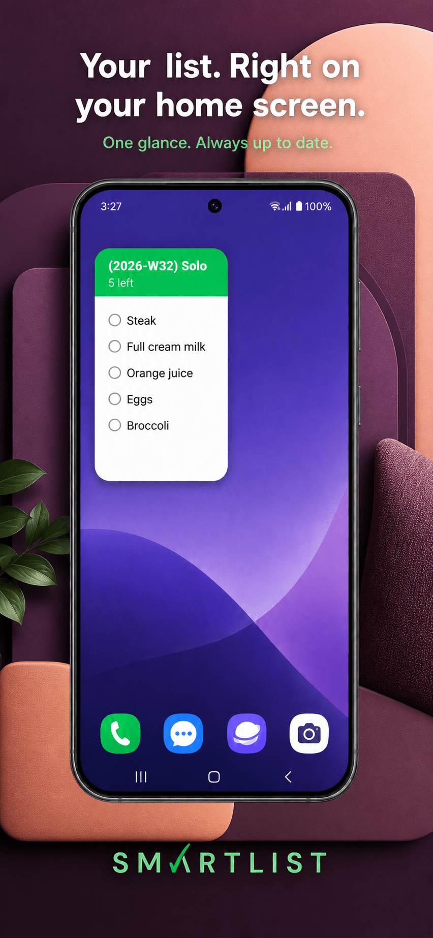 SmartList - widget screen