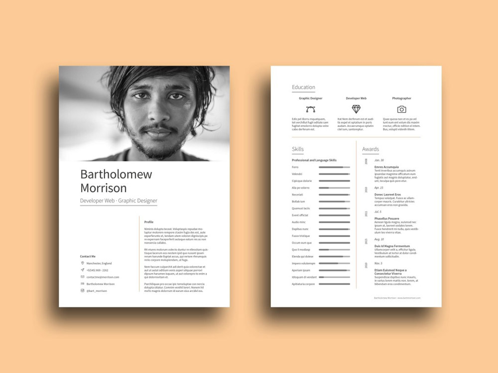 Free Designer Resume Template with Impressive Design