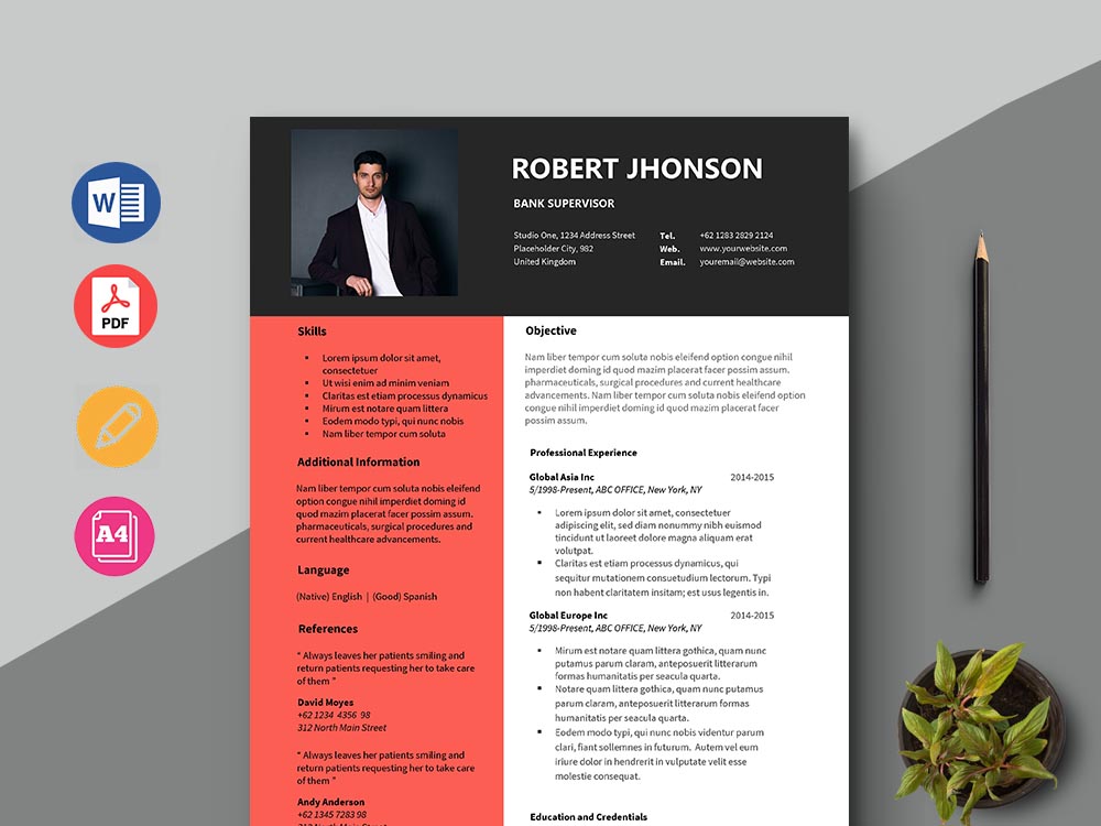 Free Bank Supervisor Resume Template