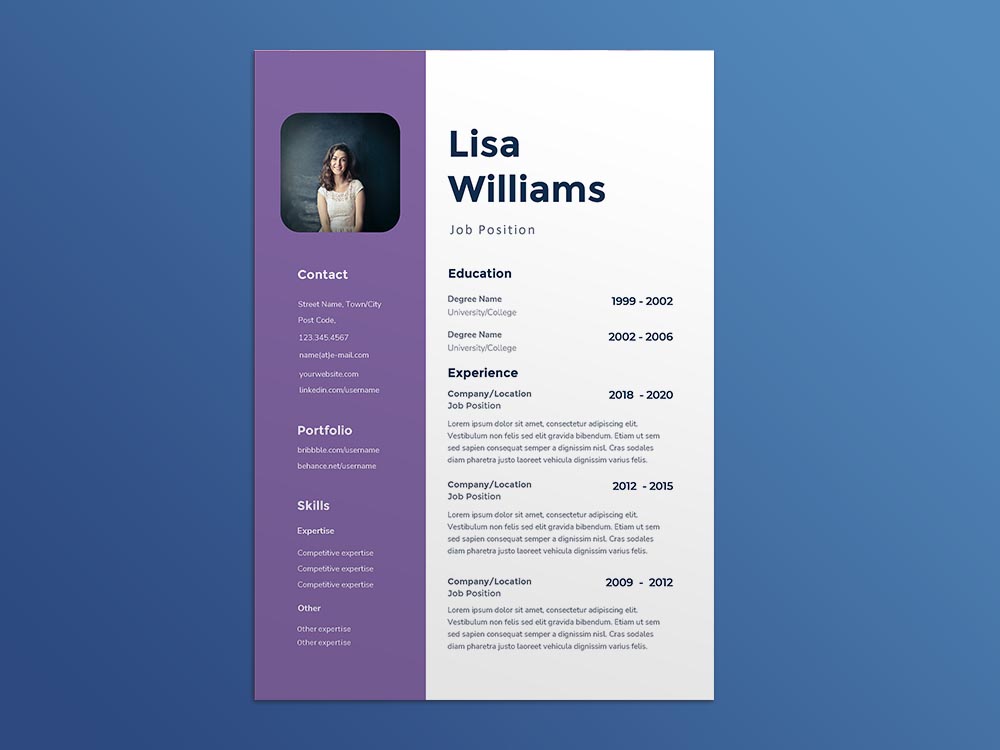 Free Minimalist Resume Template with Lines Accents