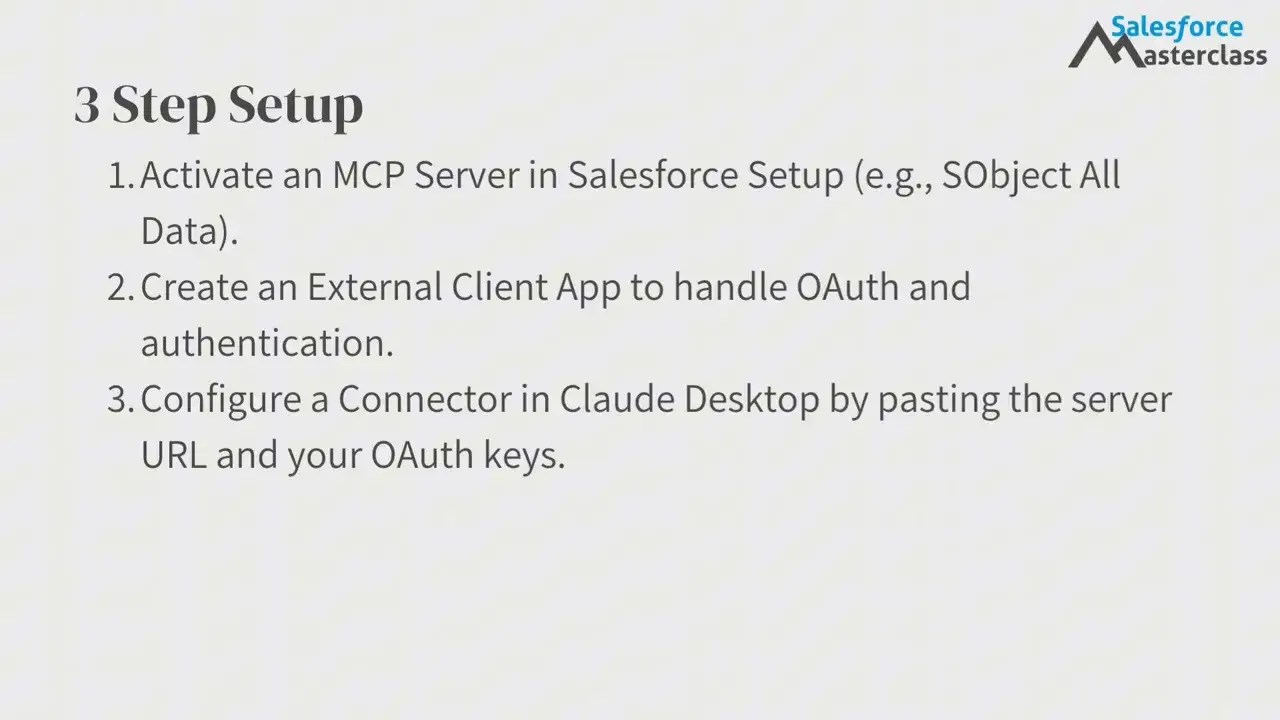 That process is enough to connect Claude Desktop to one Salesforce org. The issue appears when a second org uses the same generic remote MCP server URL. Claude treats that URL as an existing connector rather than a separate Salesforce environment. The result is the duplicate URL error. Instead of paying for a third party solution before knowing whether it is necessary, use the built-in URL structure that identifies the specific Salesforce org.