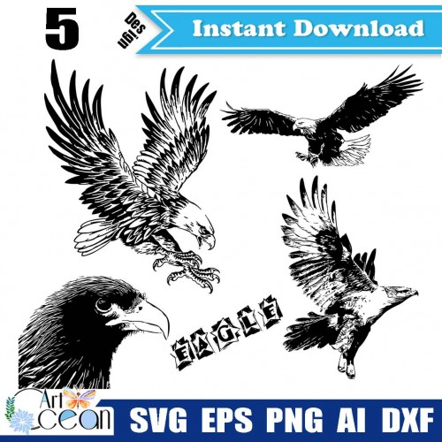 Eagle Svg Eagle Head Svg Eagle Clipart Vector Cricut Silhouette Cut File Png Dxf Jy02
