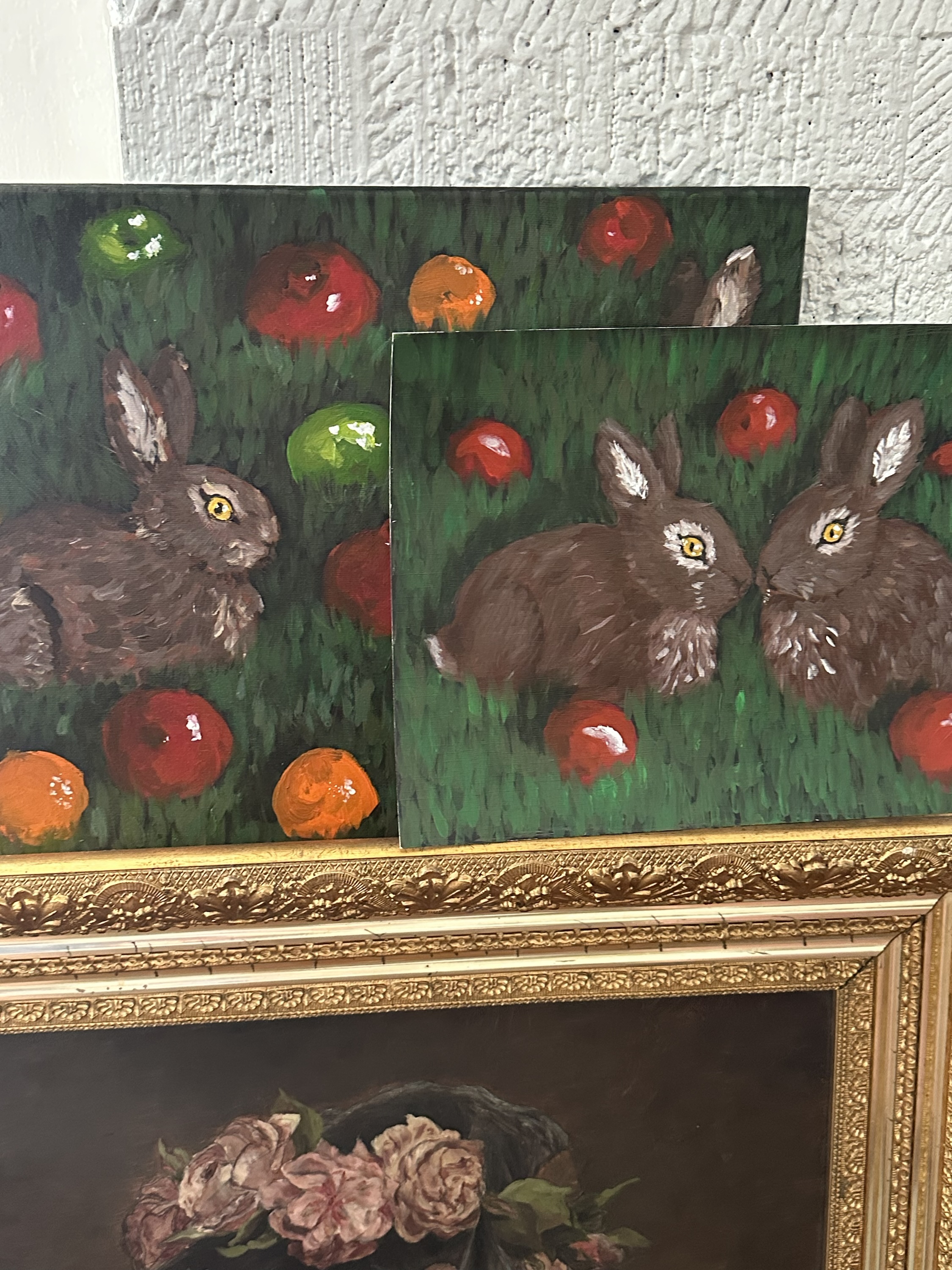 The Two Rabbits - canvas paper