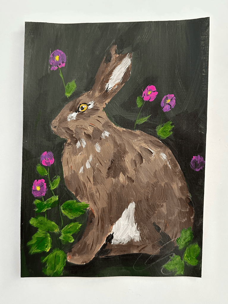 Rabbit in Flowers-SOLD