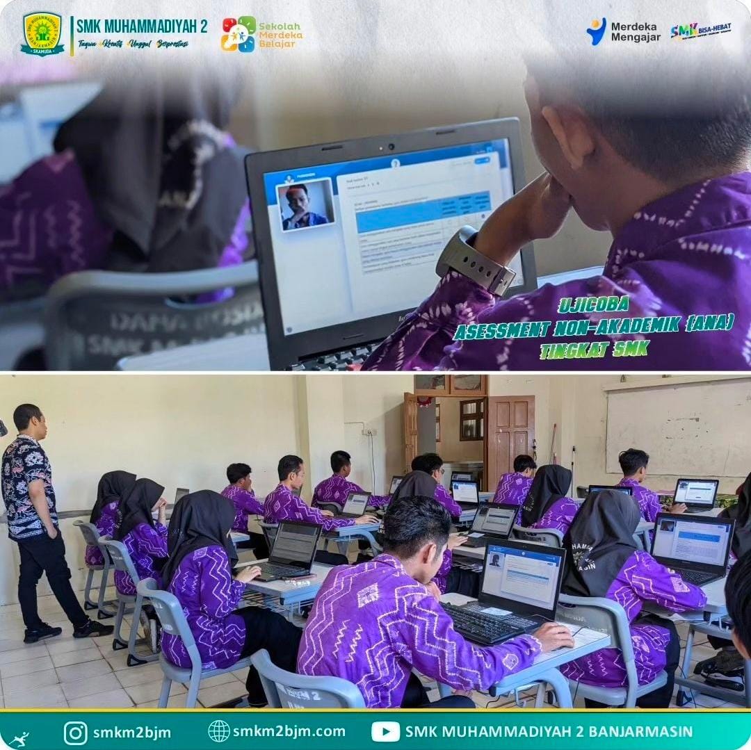 Read more about the article SEMANGAT PARA GURU DAN PESERTA DIDIK SMK MUHAMMADIYAH 2 BANJARMASIN MELAKSANAKAN UJICOBA ASESMENT NON AKADEMIK (AN)