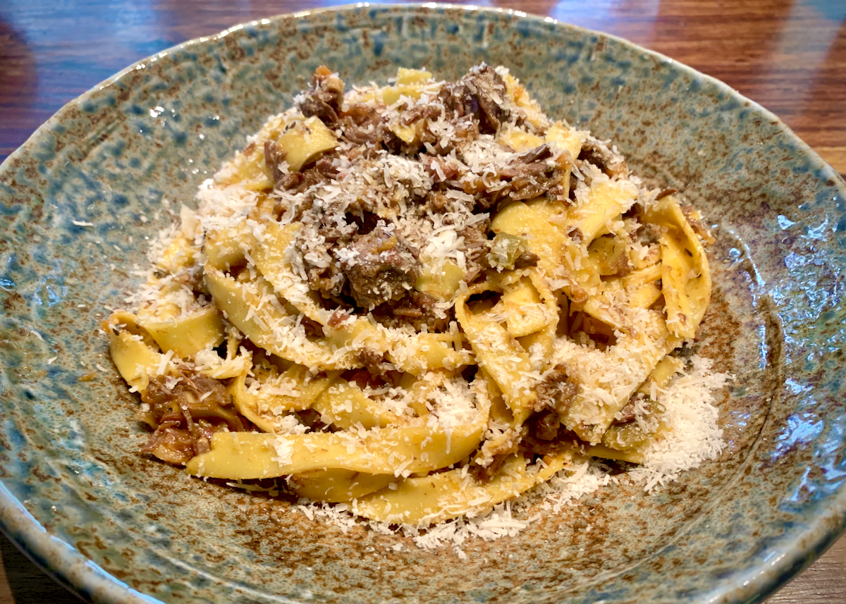 Slow cooked venison ragù and fresh tagliatelle