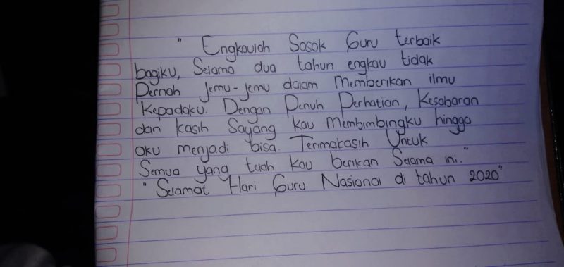 Sapiah binti sam, pegawai perpaduan dan integrasi nasional daerah hilir perak dan batang padang untuk menyampaikan ucapan dan. Ucapan Ucapan Syahdu Siswa Untuk Guru Tersayang Di Hari Guru Smpn 1 Mande Cianjur