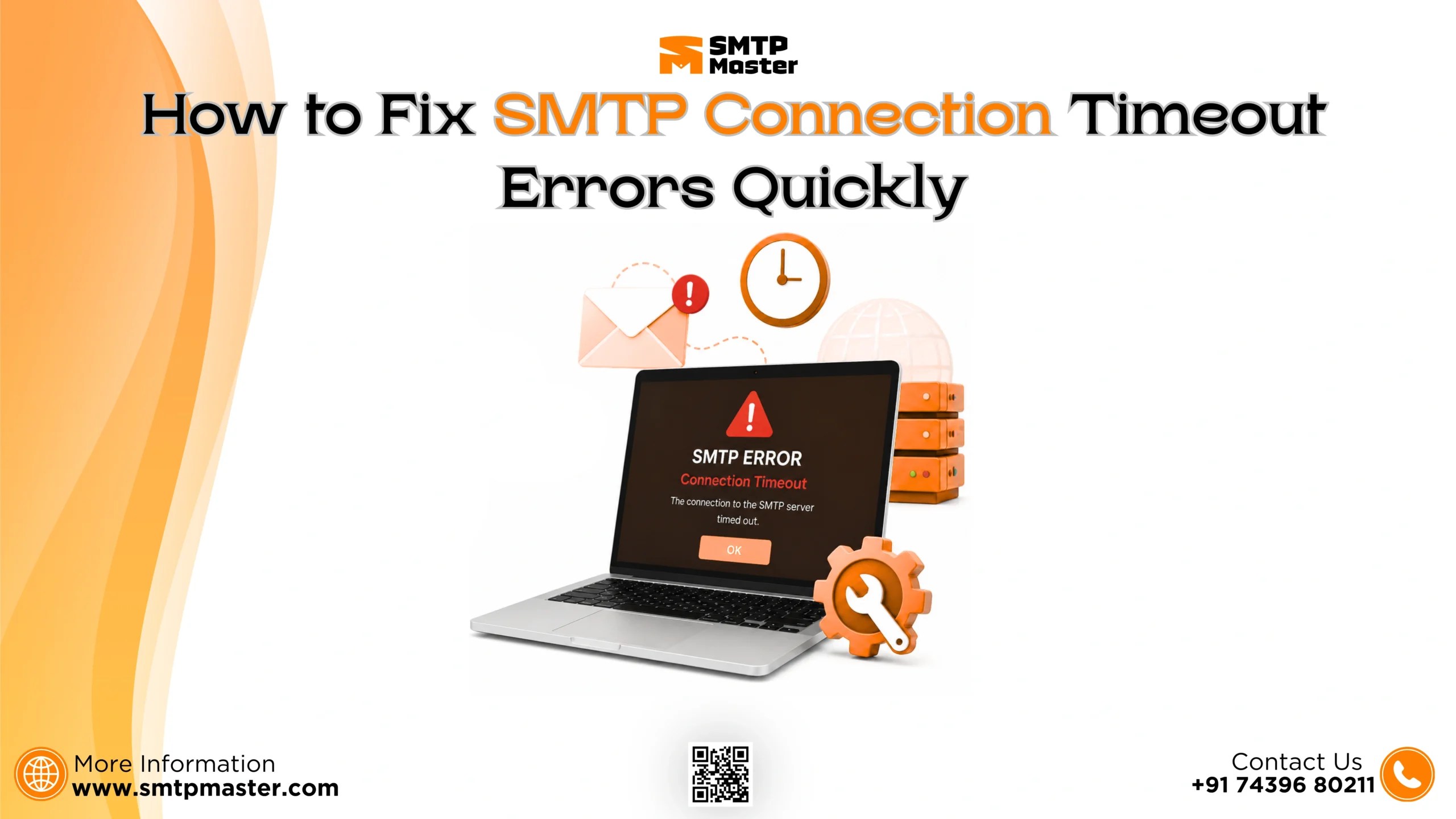 SMTP connection timeout error on laptop with email server troubleshooting
