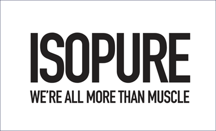ISOPURE logo with slogan We're All More Than Muscle.