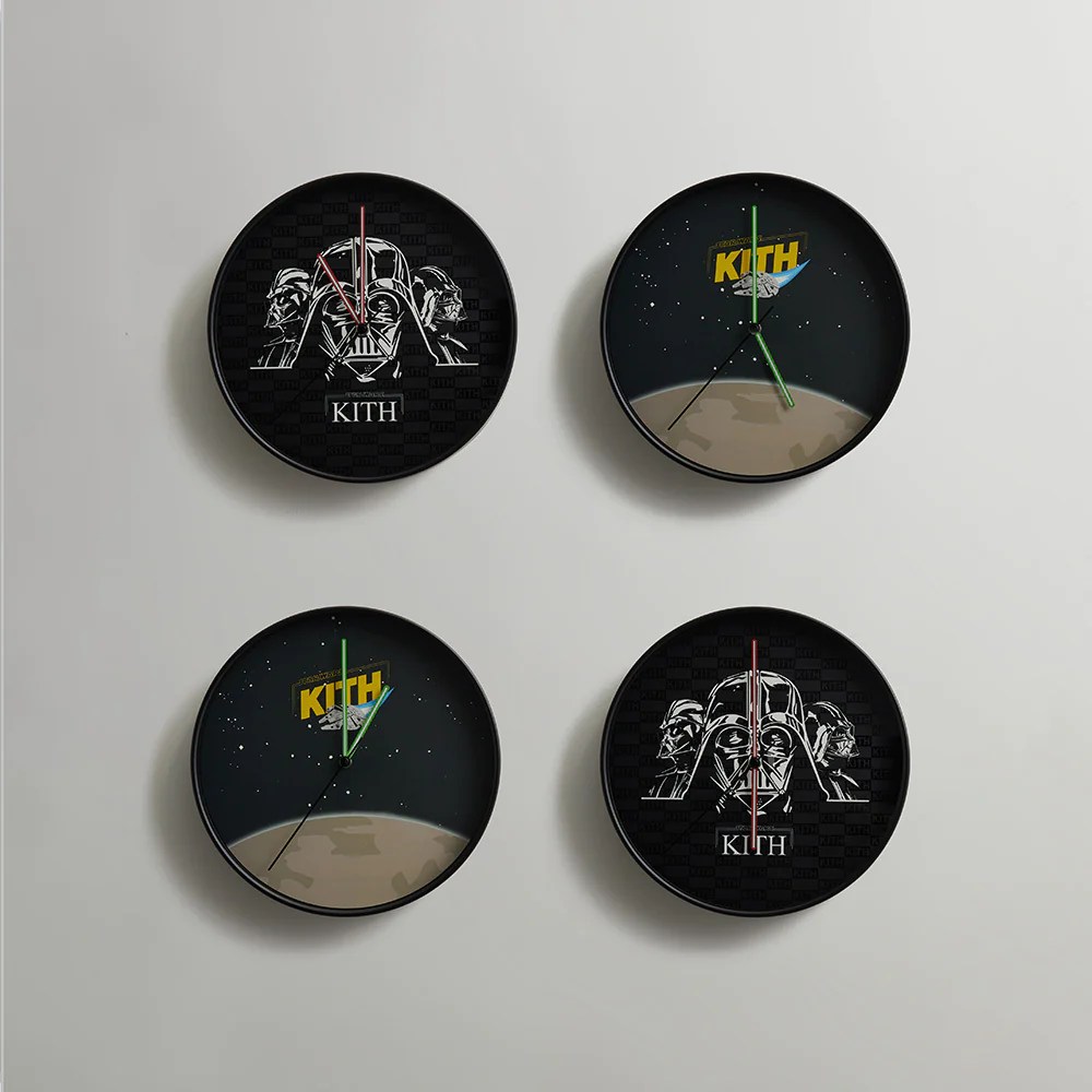 kith star wars 壁掛け時計　ウォールクロック Amazon.co.jp: スターウォーズ 掛け時計 木製壁掛け時計 静音