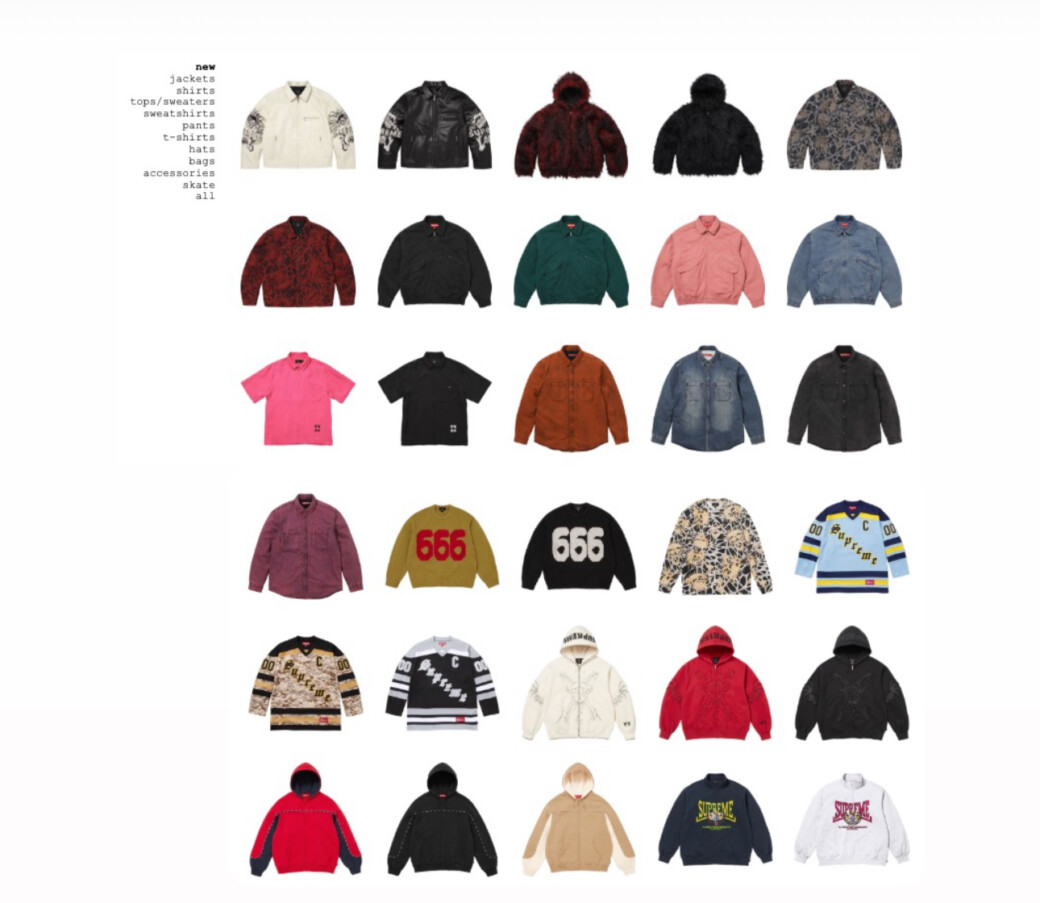 Y's by Yohji Yamamoto × SUPREME 2025FW WEEK3 国内9月13日発売予定