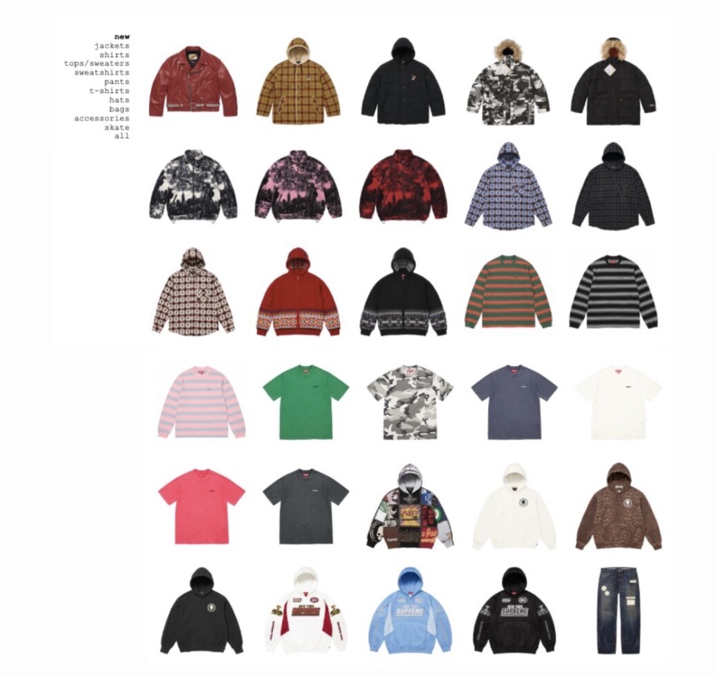 NUMBER (N)INE × SUPREME WEEK 16 国内12月13日発売予定アイテム 価格