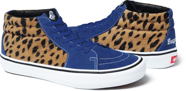 ★Supreme Vans Velvet Leopard Sk8-Mid ★27 Vans Sk8-Mid Supreme Velvet Leopard Royal Men's