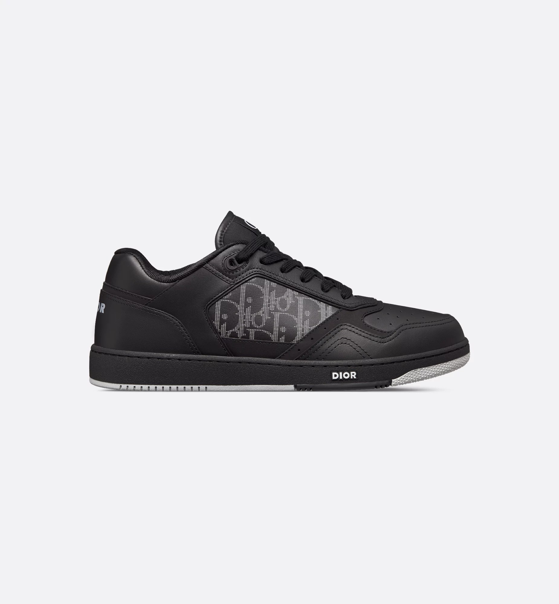 B27 Uptown Low-Top Sneaker Black Smooth Calfskin, Black Suede and Black Dior Oblique Galaxy Leather