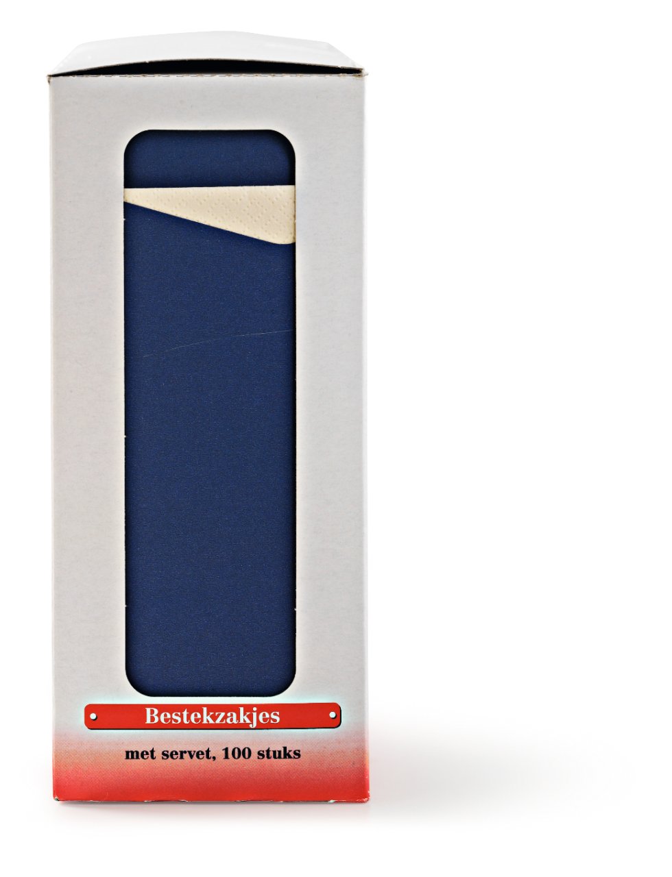 Bestekzakjes blauw met servetten- 100 stuks, foto 2 van 2