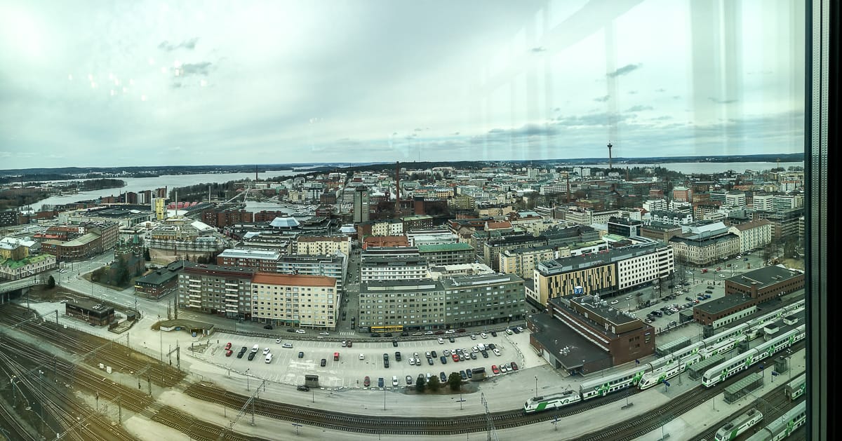 Panorama von Tampere aus der Sky Bar