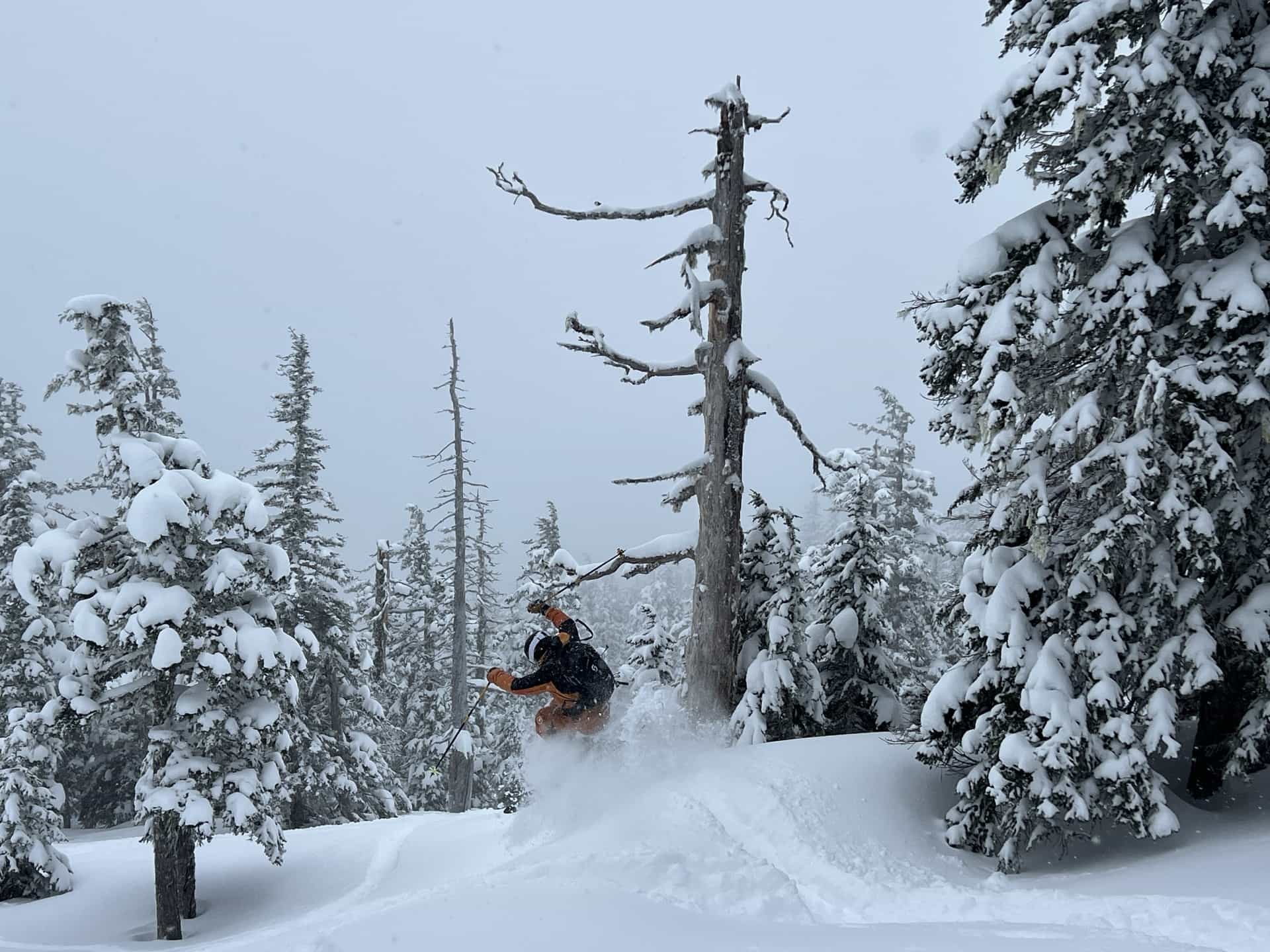 The author reveling in an Eaglecrest Powder Wednesday. | Photo: SnowBrains