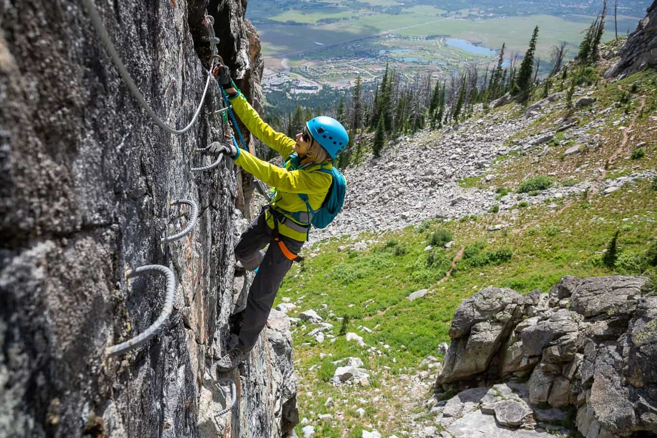Jackson Hole Mountain Resort, WY, will open Via Ferrata routes at Corbet's Couloir this summer. | Credit: Jackson Hole Mountain Resort