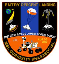 The NASA Social Curiosity Mission Patch, designed by Susan Bell.
