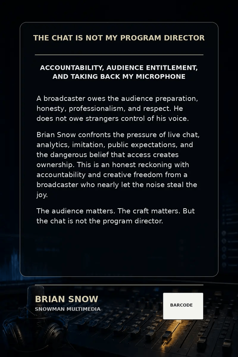 Back cover of The Chat Is NOT My Program Director by Brian Snow