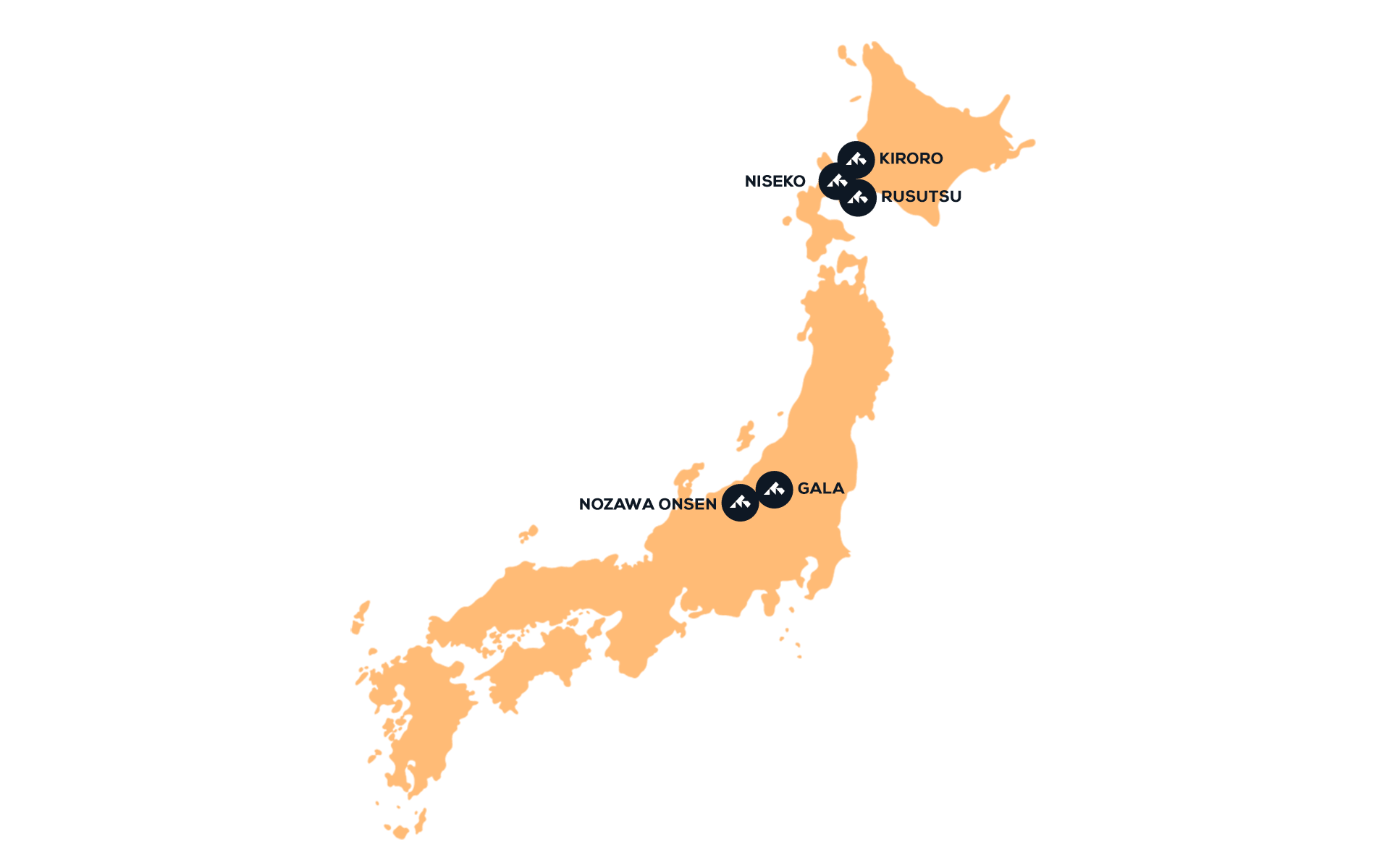 Ou Mountains Map Japan.