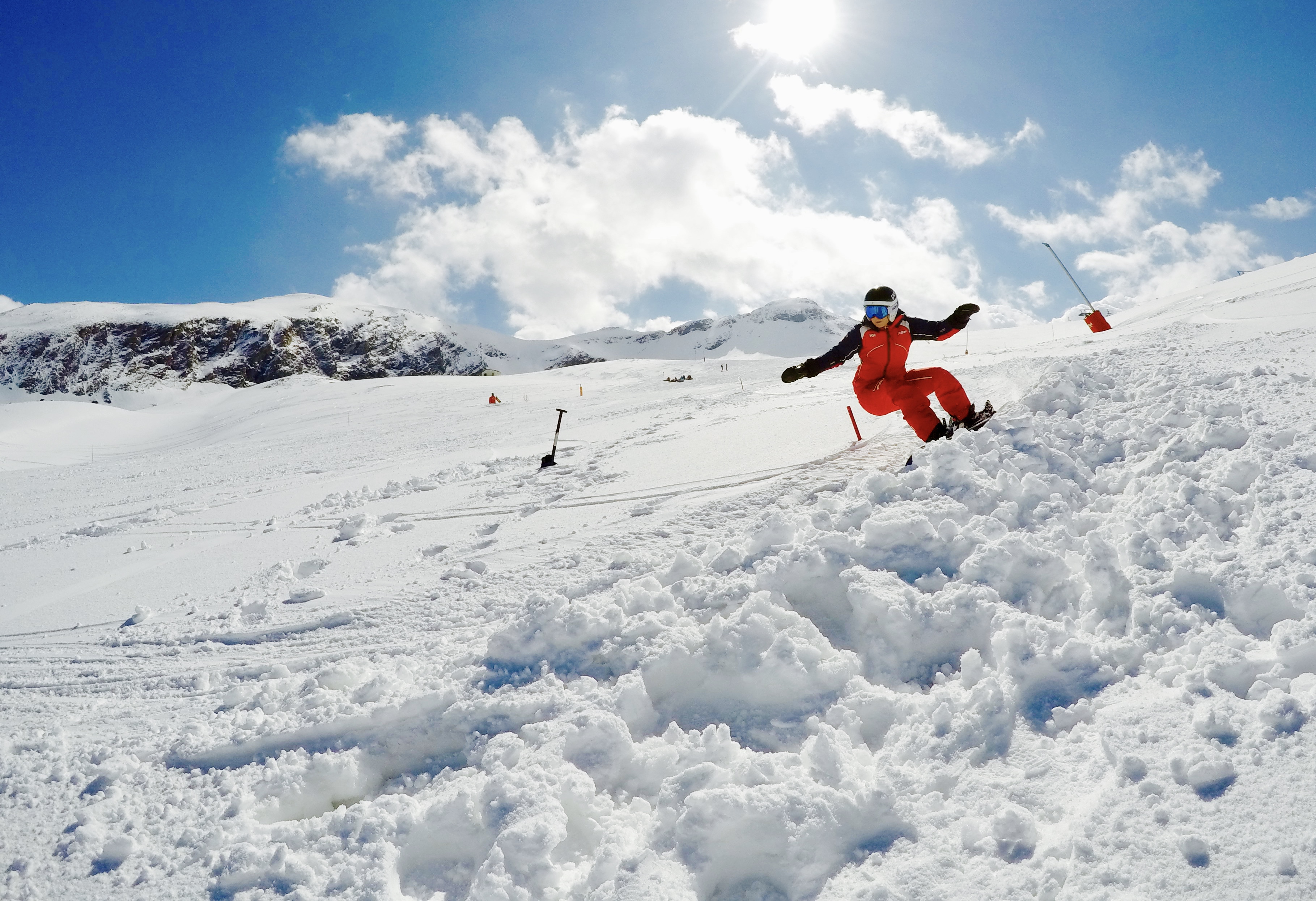 entraînement snowboard Bank slalom