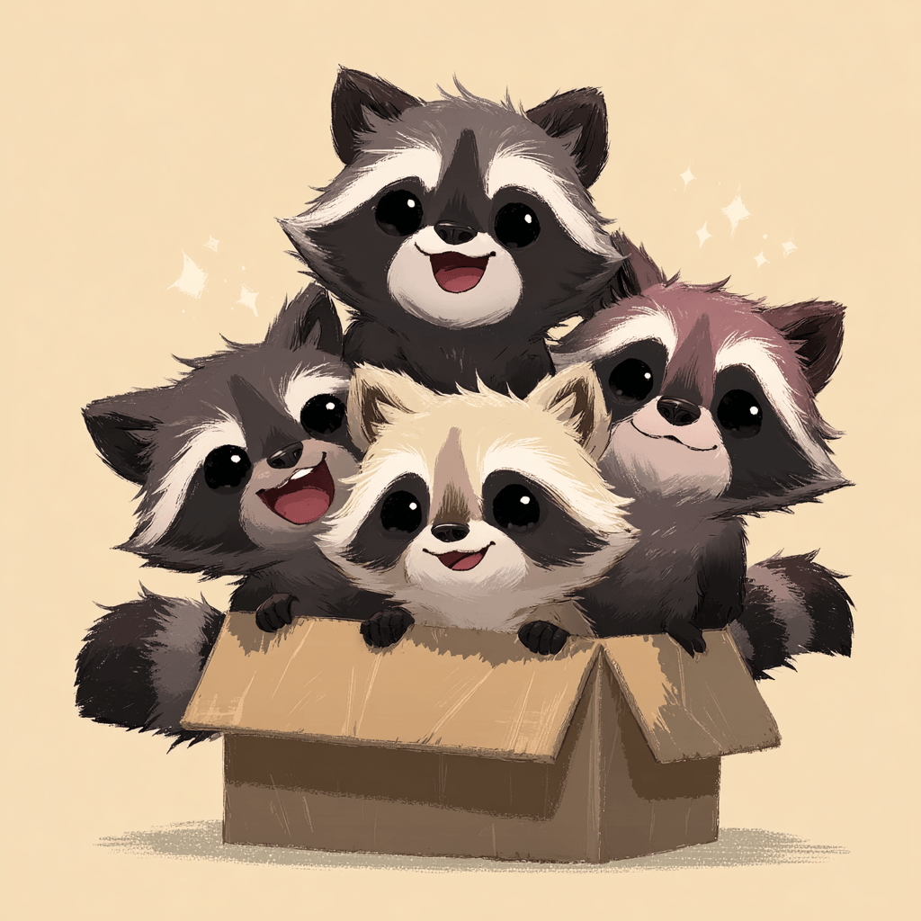 An image of a bunch of baby raccoons in a box