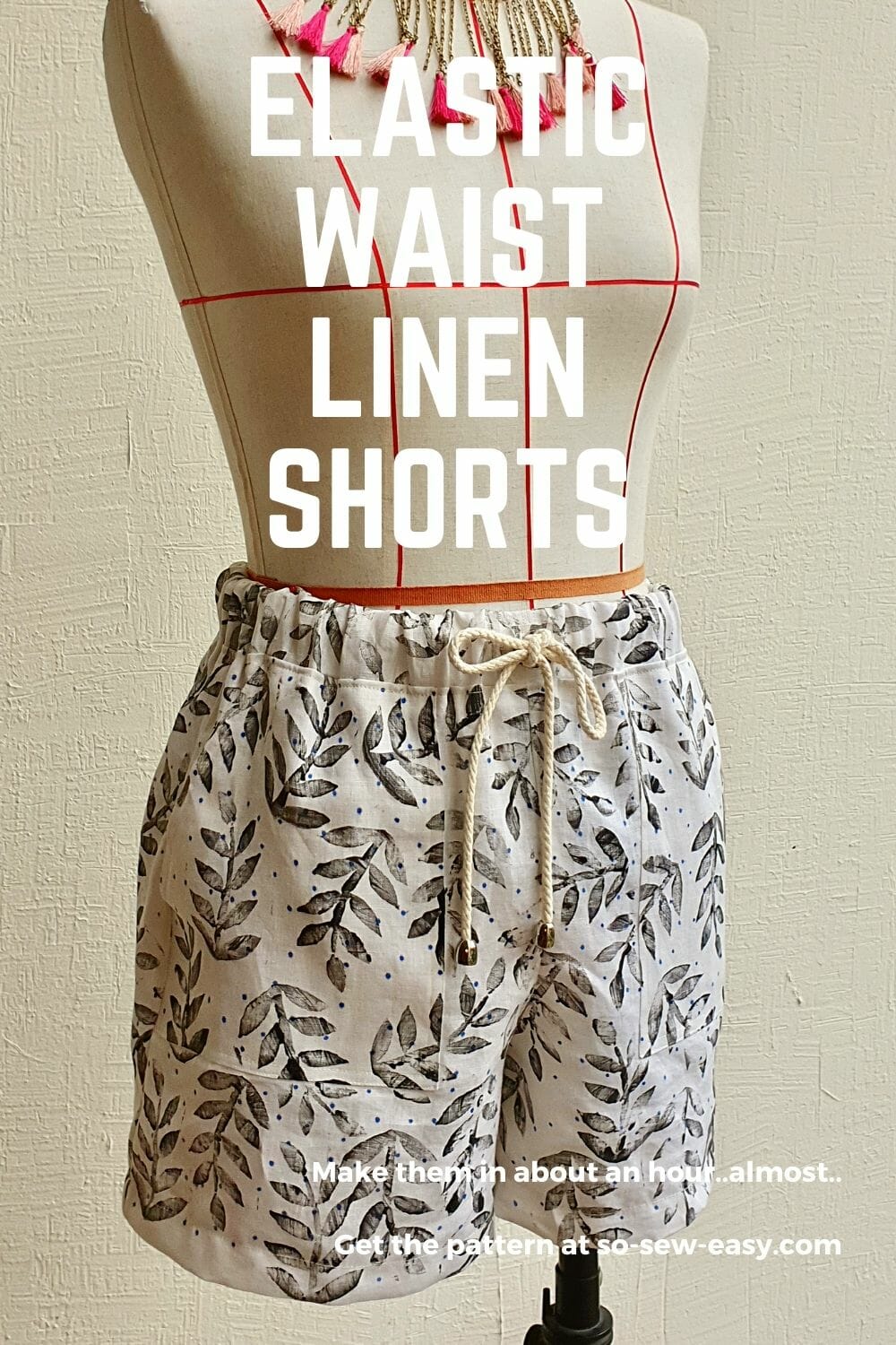 1280x720 Elastic Waist Linen Shorts Almost A One Hour Project So Sew Easy Elastic Waist Linen Shorts Almost A One Hour Project So Sew Easy