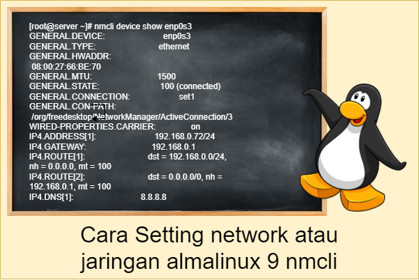 Cara Setting network atau jaringan almalinux 9 nmcli