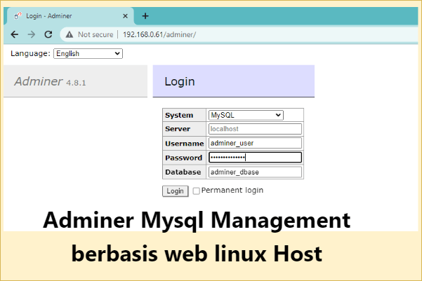 Cara Install Adminer Mysql Management berbasis web linux Host