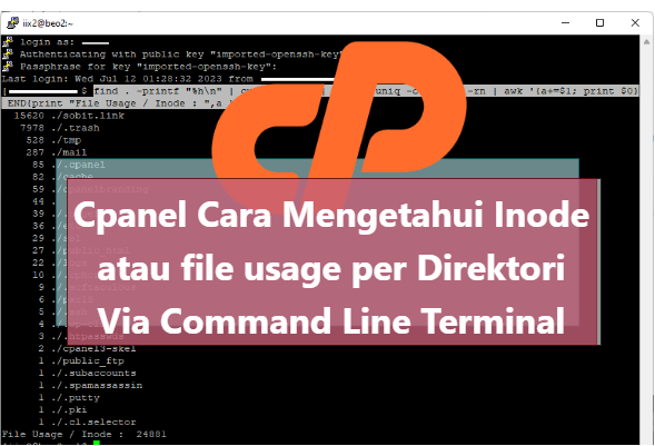 Cpanel Cara Mengetahui Inode atau file usage per Direktori Via Command Line Terminal