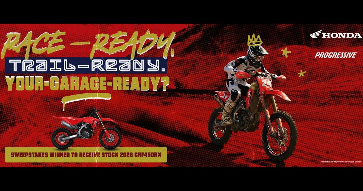 Sweepstakes! Win a 2026 Honda CRF450RX Motorcycle