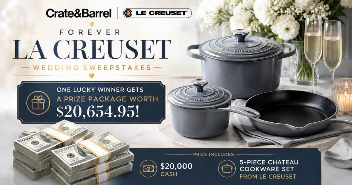 Sweepstakes! Win $20,000 & a Le Creuset Cookware Set
