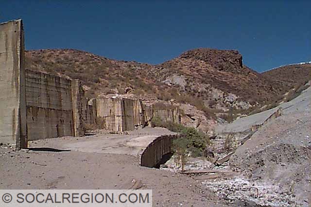 Foundations at the old Sterling Borax Works site.