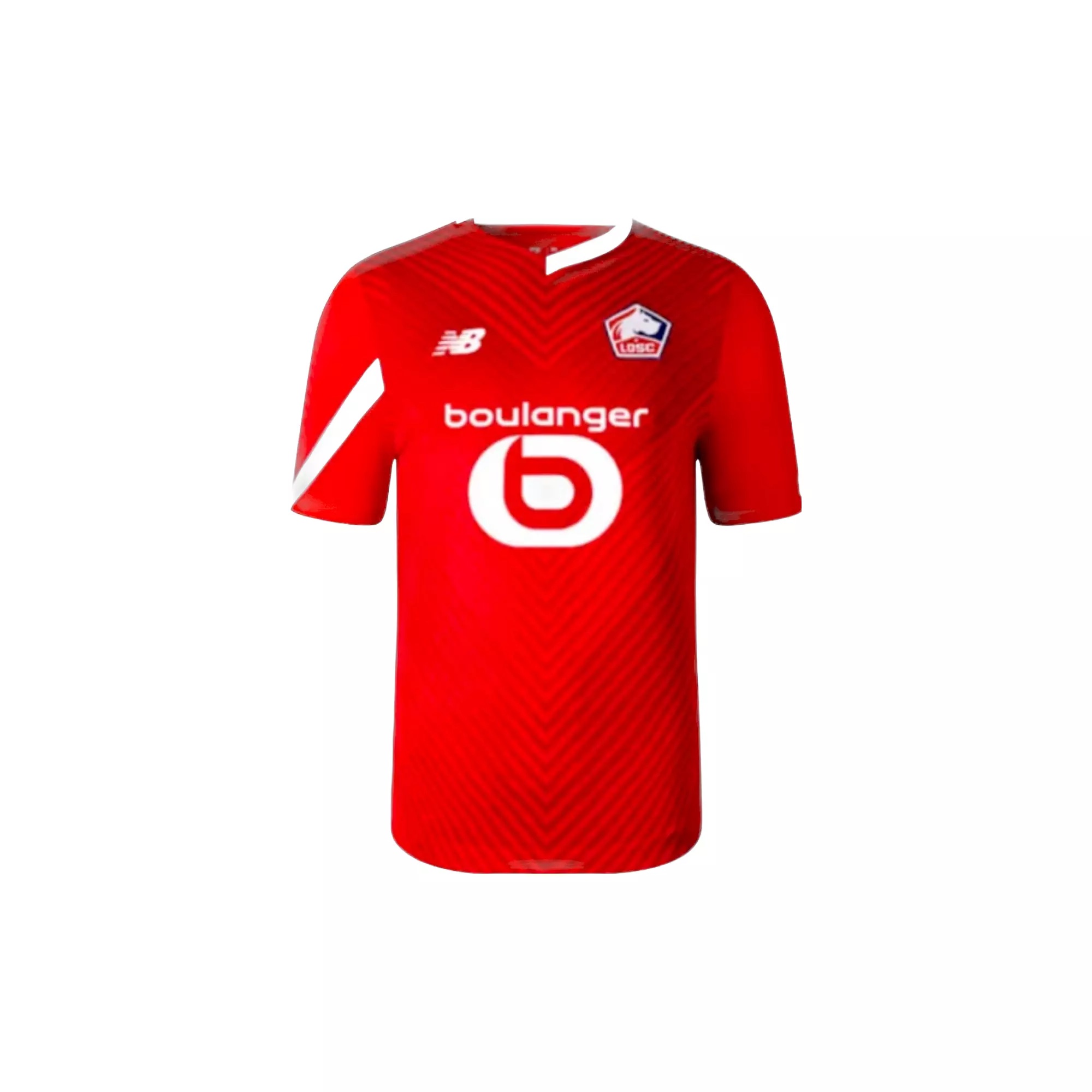 New Balance LOSC Lille home soccer jersey 2023-24 - red , on a white background