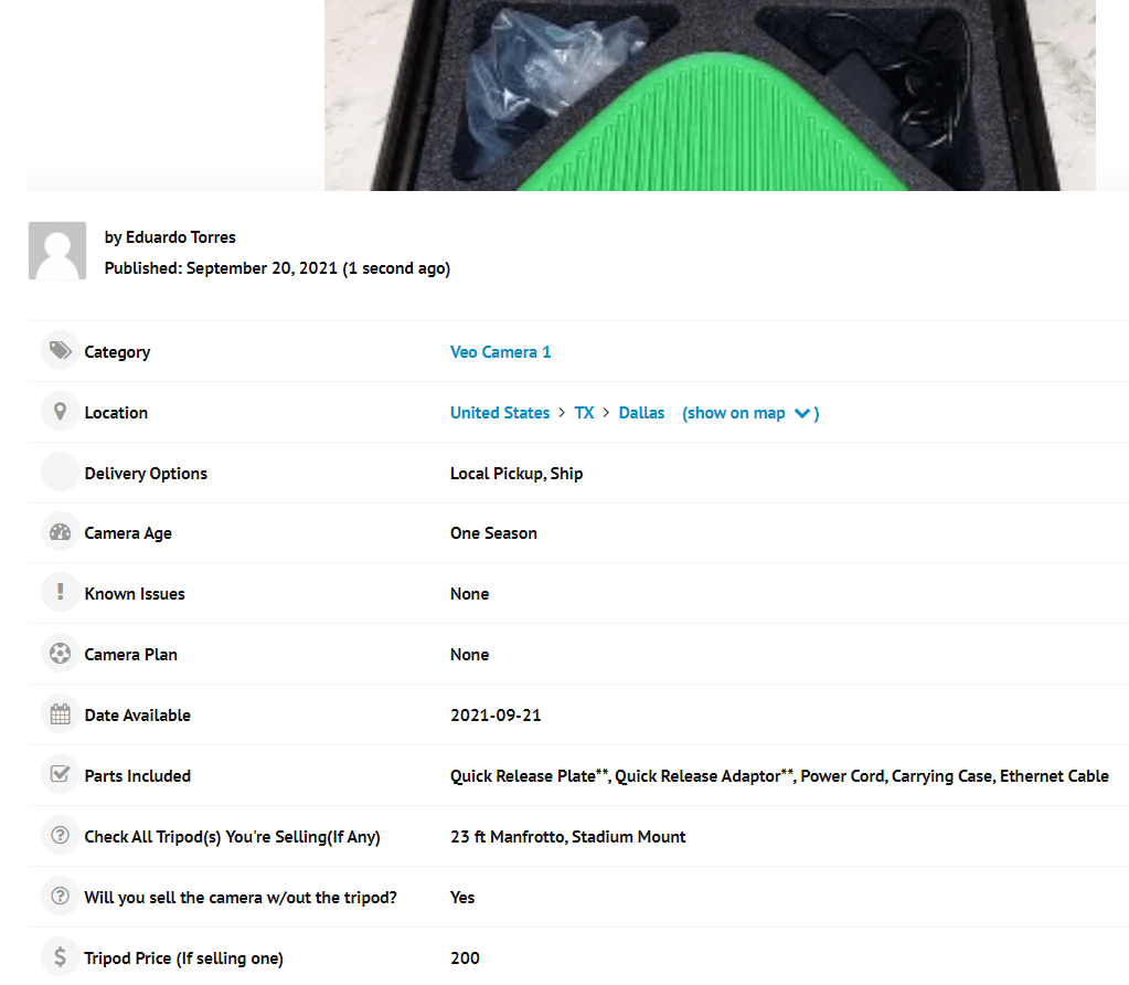 Sell Your Veo Camera Soccer Stripes