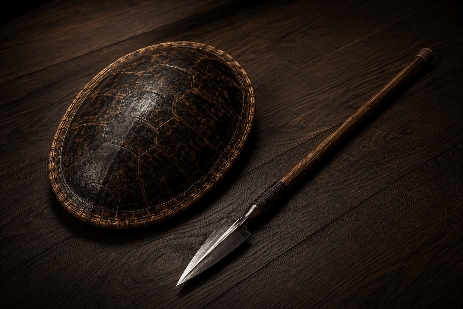 Tinbe Rochin – okinawanischer Schild und Kurzspeer im Kobudo