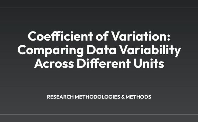 Coefficient Of Variation: Comparing Data Variability Across Different ...
