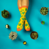 Cactus Socks Sockgaim Aqua Yellow Green