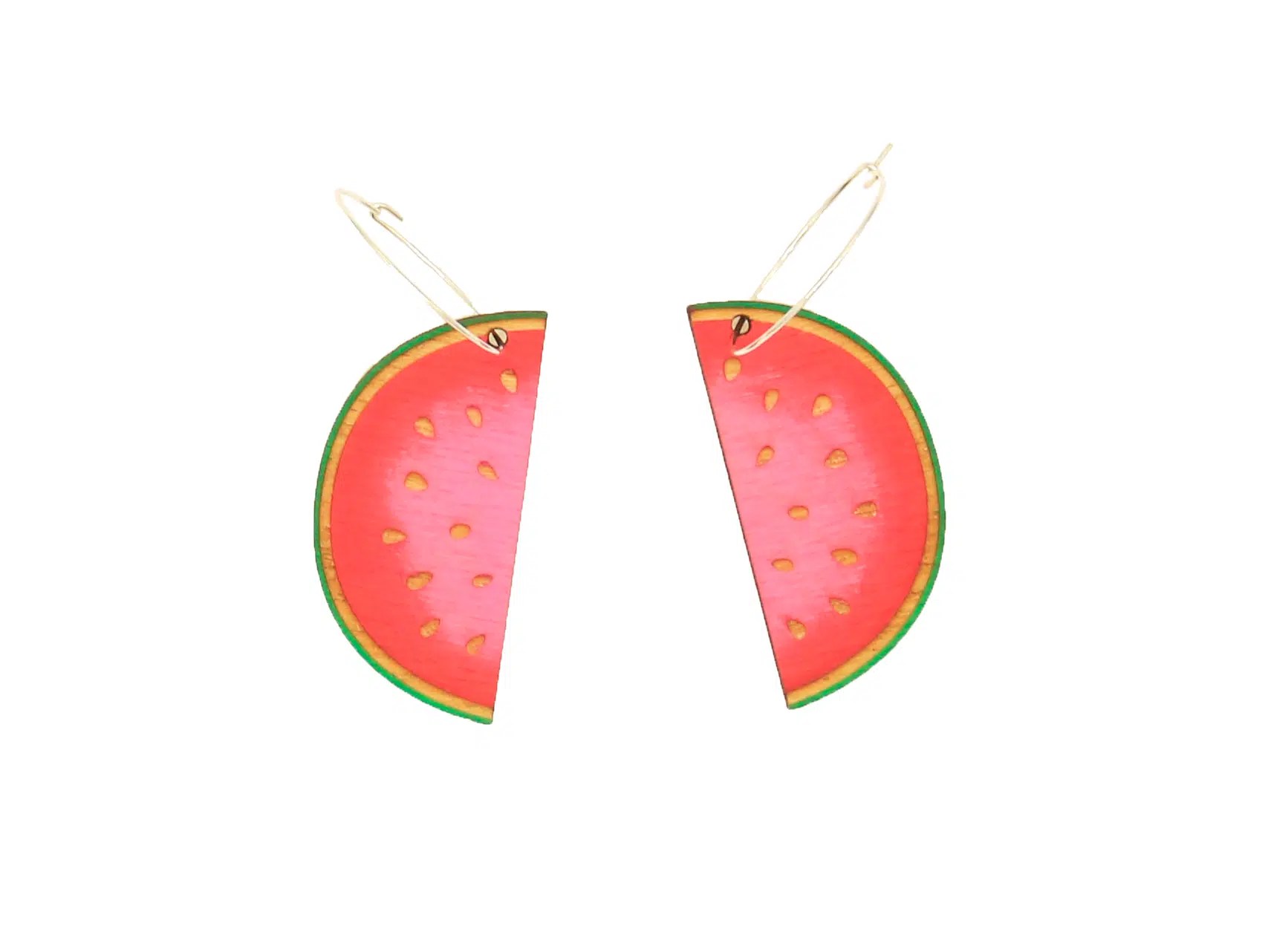 Wooden Watermelon Earrings