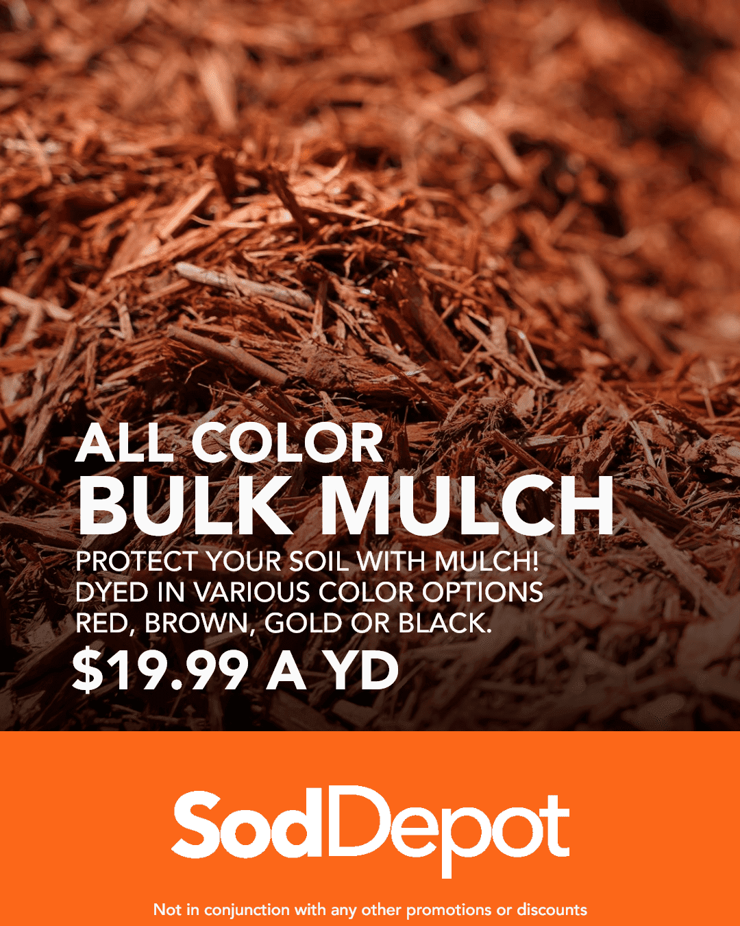 A pile of mulch that is brown and red.