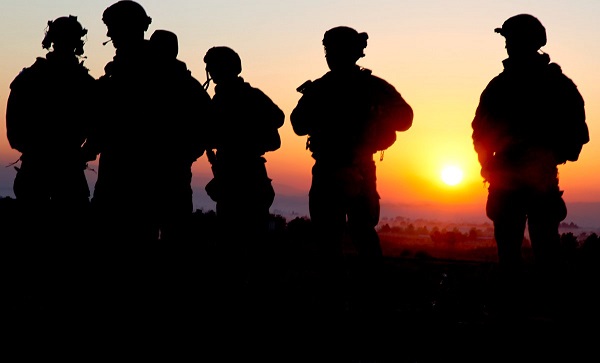 Soldiers at Sunset Soldiers at Sunset. DoD photo.