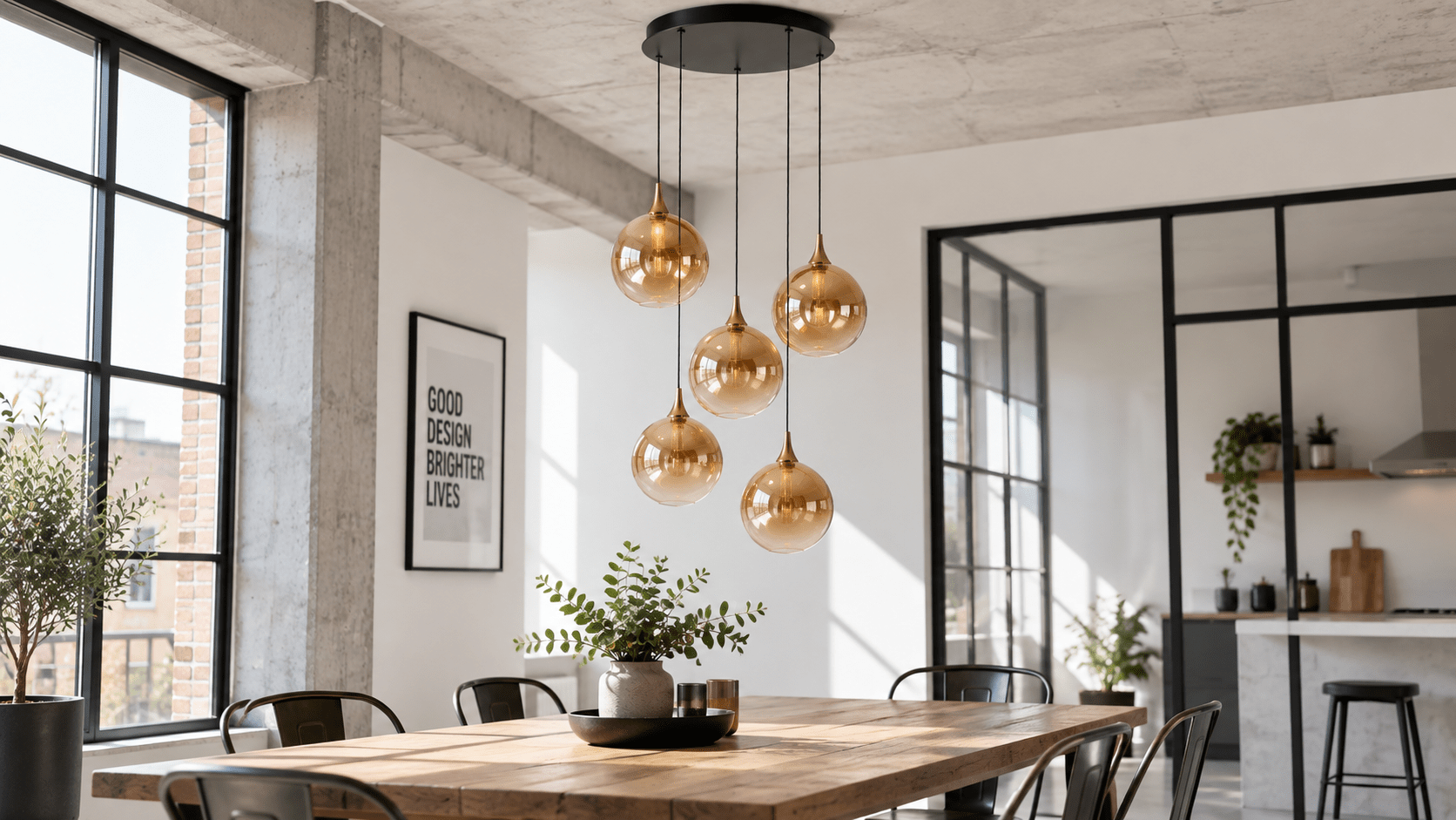 Suspension Gisela 5 lumières